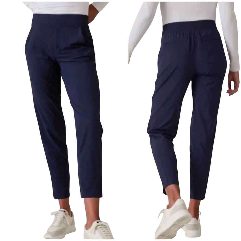 Athleta Brooklyn Mid Rise Ankle Pant Womens Size 2 Navy Blue EUC